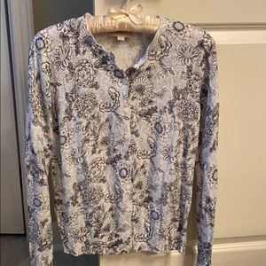 Loft modern blue floral cardigan